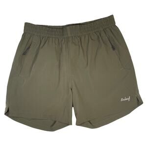 Baleaf Womens Large Olive Green Athletic Shorts Zip Pockets Lightweight Gorpcore